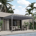Luxury Aluminium Pergola with Retractable Roof Canopy – 4x3m Modern Outdoor Garden Shelter for Patio & Terrace
